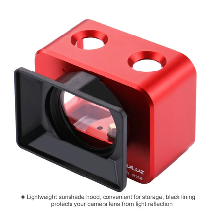 PULUZ for Sony RX0 Aluminum Alloy Protective Cage + 37mm UV Filter Lens + Lens Sunshade with Screws and Screwdrivers(Red)-garmade.com