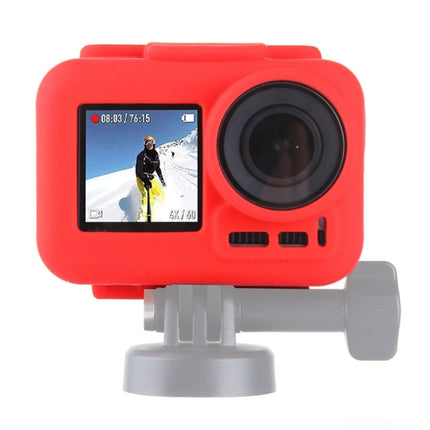 PULUZ Silicone Protective Case for DJI Osmo Action with Frame(Red)-garmade.com
