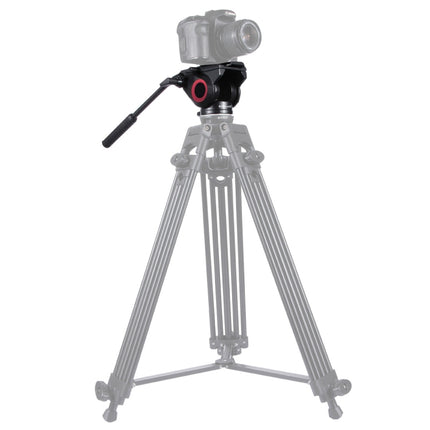 PULUZ Heavy Duty Video Camera Tripod Action Fluid Drag Head with Sliding Plate for DSLR & SLR Cameras, Large Size(Black)-garmade.com