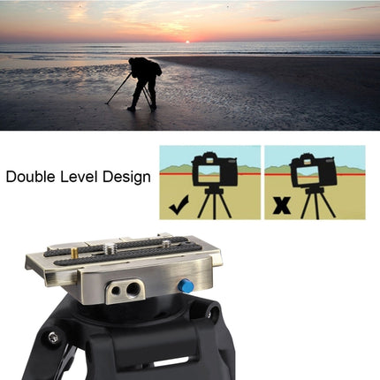 PULUZ Quick Release Clamp Adapter + Quick Release Plate for DSLR & SLR Cameras(Gold)-garmade.com