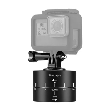 PULUZ 360 Degrees Panning Rotation 60 Minutes Time Lapse Stabilizer Tripod Head Adapter for GoPro HERO10 Black / HERO9 Black / HERO8 Black / HERO7 /6 /5 /5 Session /4 Session /4 /3+ /3 /2 /1, Xiaoyi and Other Action Cameras-garmade.com