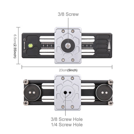 PULUZ Close-Up Shooting Desktop Fluid Drag Track Slider Aluminum Alloy Camera Video Stabilizer Rail with 1/4 inch Screw-garmade.com