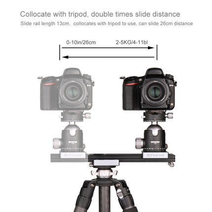 PULUZ Close-Up Shooting Desktop Fluid Drag Track Slider Aluminum Alloy Camera Video Stabilizer Rail with 1/4 inch Screw-garmade.com