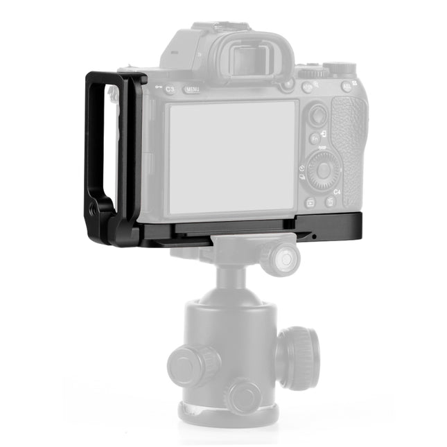 PULUZ 1/4 inch Vertical Shoot Quick Release L Plate Bracket Base Holder for Sony A9 (ILCE-9) / A7 III/ A7R III(Black)-garmade.com