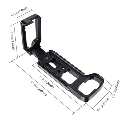PULUZ 1/4 inch Vertical Shoot Quick Release L Plate Bracket Base Holder for Sony A9 (ILCE-9) / A7 III/ A7R III(Black)-garmade.com