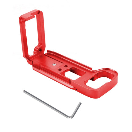PULUZ 1/4 inch Vertical Shoot Quick Release L Plate Bracket Base Holder for Sony A9 (ILCE-9) / A7 III/ A7R III(Red)-garmade.com