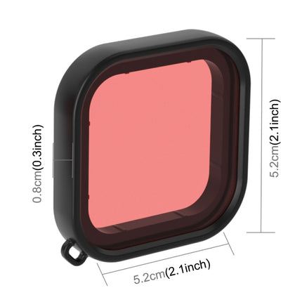 PULUZ Square Housing Diving Color Lens Filter for GoPro HERO8 Black(Pink)-garmade.com