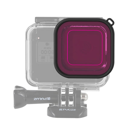 PULUZ Square Housing Diving Color Lens Filter for GoPro HERO8 Black(Purple)-garmade.com