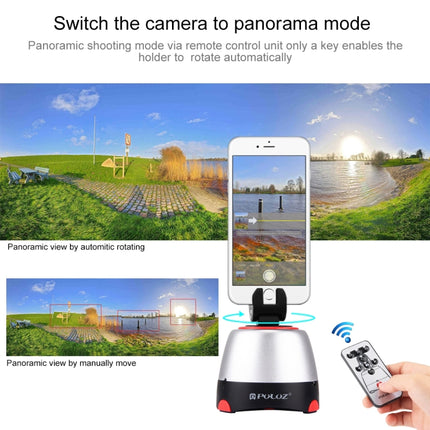 PULUZ Electronic 360 Degree Rotation Panoramic Head with Remote Controller for Smartphones, GoPro, DSLR Cameras(Red)-garmade.com