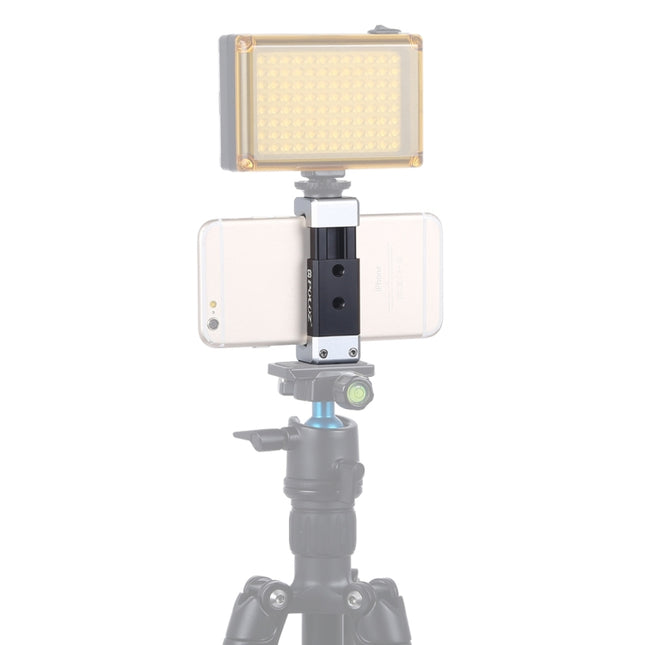 PULUZ Universal Phone Aluminum Alloy Clamp Holder Bracket with Cold Shoe For iPhone, Galaxy, Huawei, Xiaomi, Sony, HTC, Google and other Smartphones-garmade.com