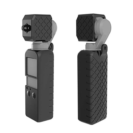 PULUZ 2 in 1 Diamond Texture Silicone Cover Case Set for DJI OSMO Pocket(Black)-garmade.com