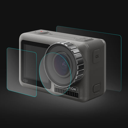 PULUZ Lens + Front and Back LCD Display 9H 2.5D Tempered Glass Film for DJI Osmo Action-garmade.com