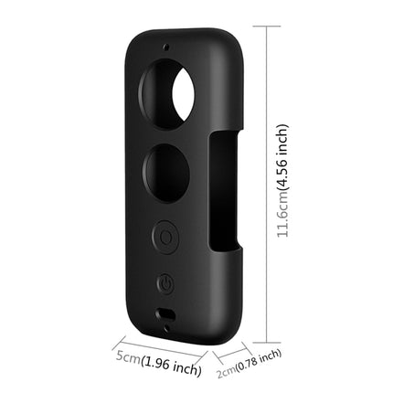 PULUZ Silicone Protective Case with Lens Cover for Insta360 ONE X(Black)-garmade.com
