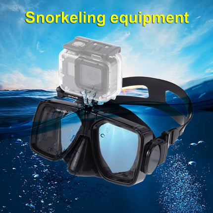 PULUZ Water Sports Diving Equipment Diving Mask Swimming Glasses for GoPro HERO10 Black / HERO9 Black / HERO8 Black / HERO7 /6 /5 /5 Session /4 Session /4 /3+ /3 /2 /1, Insta360 ONE R, DJI Osmo Action and Other Action Cameras(Black)-garmade.com