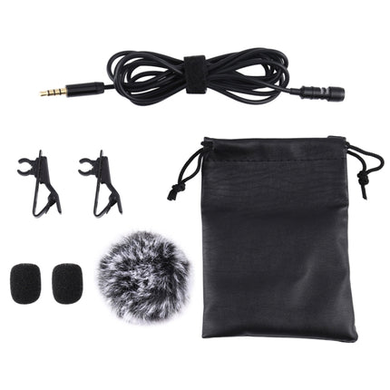 PULUZ 1.5m 3.5mm Jack Lavalier Wired Condenser Recording Microphone-garmade.com