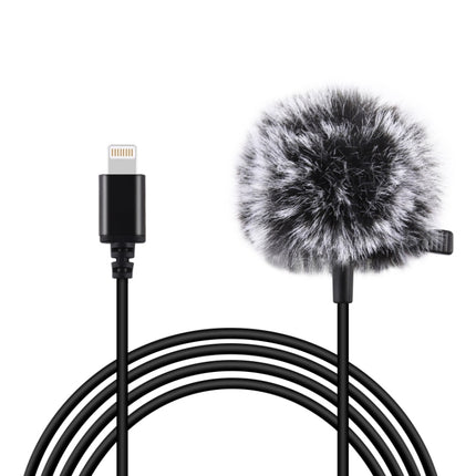PULUZ 1.5m 8 Pin Jack Lavalier Wired Condenser Recording Microphone-garmade.com