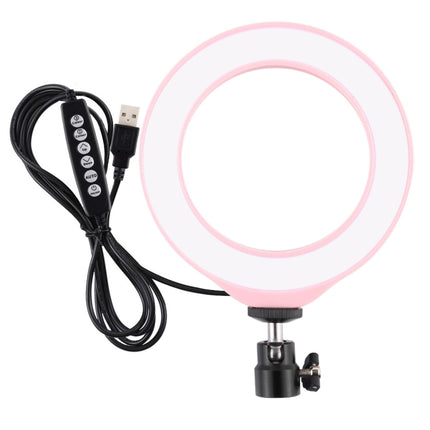 PULUZ 4.7 inch 12cm USB 10 Modes 8 Colors RGBW Dimmable LED Ring Vlogging Photography Video Lights with Tripod Ball Head(Pink)-garmade.com