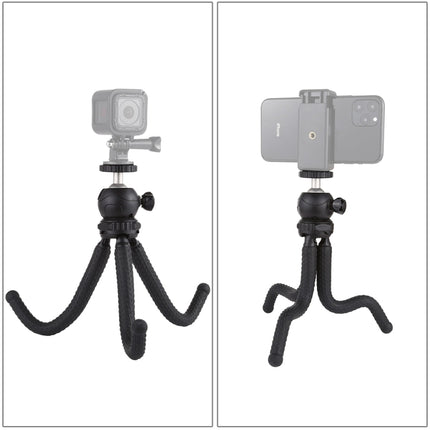 PULUZ Mini Octopus Flexible Tripod Holder with Ball Head for SLR Cameras, GoPro, Cellphone, Size: 25cmx4.5cm-garmade.com