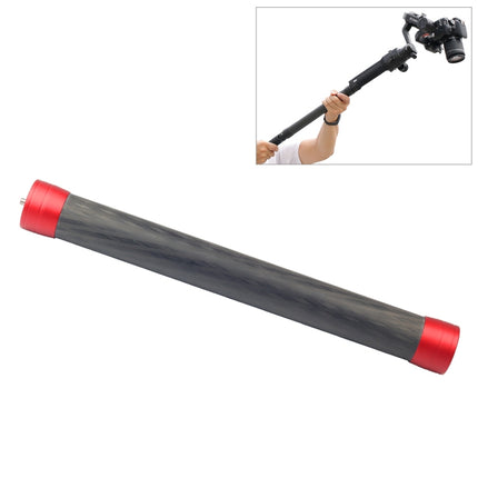 PULUZ Carbon Fiber Extension Monopod Pole Rod Extendable Stick for DJI / MOZA / Feiyu V2 / Zhiyun G5 / SPG Gimbal, Length: 35cm(Red)-garmade.com