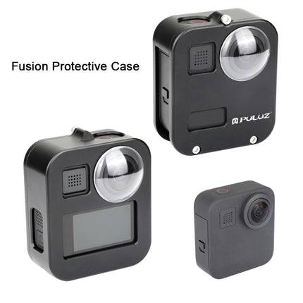 PULUZ Housing Shell CNC Aluminum Alloy Protective Cage for GoPro Max(Black)-garmade.com