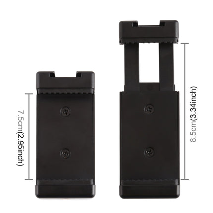 PULUZ Selfie Sticks Tripod Mount Phone Clamp with 1/4 inch Screw Holes & Cold Shoe Base(Black)-garmade.com