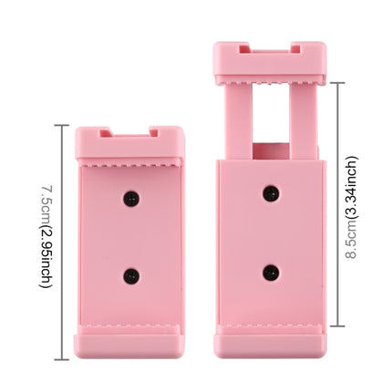 PULUZ Selfie Sticks Tripod Mount Phone Clamp with 1/4 inch Screw Holes & Cold Shoe Base(Pink)-garmade.com