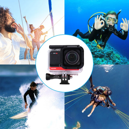 PULUZ 60m Underwater Depth Diving Case Waterproof Camera Housing for Insta360 ONE R 1.0 inch Edition(Transparent)-garmade.com