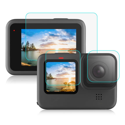 PULUZ for GoPro HERO10 Black / HERO9 Black Lens + LCD Display 9H 2.5D Tempered Glass Film-garmade.com