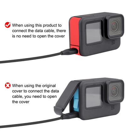 PULUZ Metal Battery Side Interface Cover for GoPro HERO10 Black / HERO9 Black(Red)-garmade.com