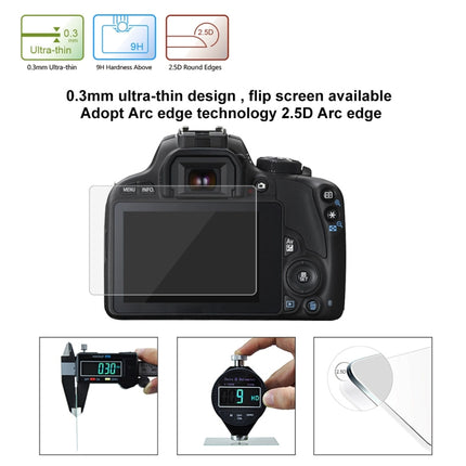 PULUZ 2.5D 9H Tempered Glass Film for Canon 100D, Compatible with Canon 100D / M3 / G1X2-garmade.com