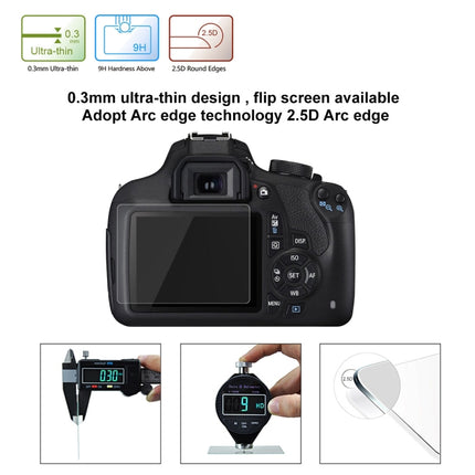 PULUZ 2.5D 9H Tempered Glass Film for Canon 1200D (KISS X70), Compatible with Canon 1100D / 1300D (KISS X80) / 1500D (KISS X90)-garmade.com