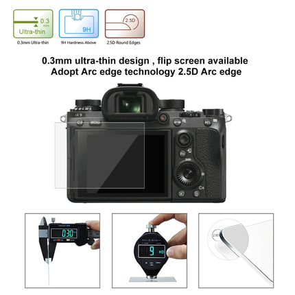 PULUZ 2.5D 9H Tempered Glass Film for Sony ILCE-9 (A9), Compatible with Sony RX100/II/III/IV/V/IV / A99 / HX400 / H300 / A99II / A7RIII / A7RII / A77II / RX10II / WX500 / HX90V, Samsung WB1100 / EX2F, Olympian VH-410-garmade.com