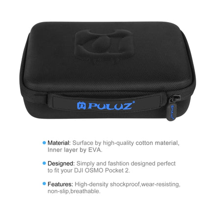 PULUZ Waterproof Carrying and Travel EVA Case for DJI OSMO Pocket 2, Size: 23x18x7cm(Black)-garmade.com