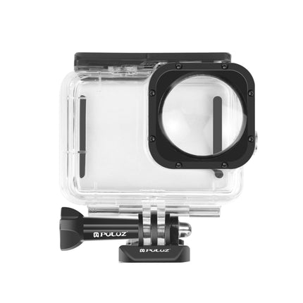 PULUZ 40m Waterproof Housing Protective Case with Buckle Basic Mount & Screw for GoPro HERO10 Black / HERO9 Black Max Lens Mod (Transparent)-garmade.com
