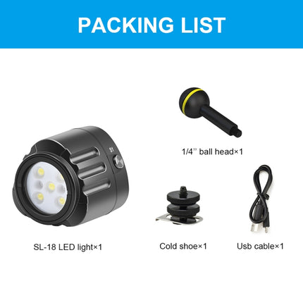 PULUZ 40m Underwater LED Photography Fill Light 1000LM 3.7V/1100mAh Diving Light for GoPro HERO10 Black / HERO9 Black / HERO8 Black / HERO7 /6 /5 /5 Session /4 Session /4 /3+ /3 /2 /1, Insta360 ONE R, DJI Osmo Action and Other Action Cameras(Black)-garmade.com
