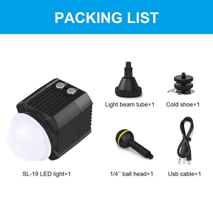 PULUZ 60m Underwater LED Photography Fill Light 7.4V/1100mAh Diving Light for GoPro HERO10 Black / HERO9 Black / HERO8 Black / HERO7 /6 /5 /5 Session /4 Session /4 /3+ /3 /2 /1, Insta360 ONE R, DJI Osmo Action and Other Action Cameras(Black)-garmade.com