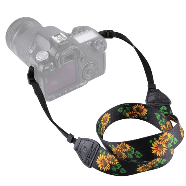 PULUZ Retro Ethnic Style Multi-color Series Sunflower Shoulder Neck Strap Camera Strap for SLR / DSLR Cameras-garmade.com