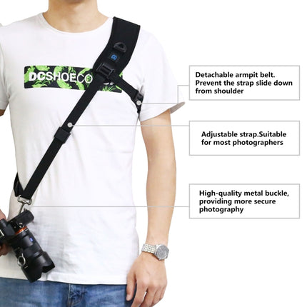 PULUZ Quick Release Anti-Slip Soft Pad Nylon Breathable Curved Camera Strap with Metal Hook for SLR / DSLR Cameras-garmade.com