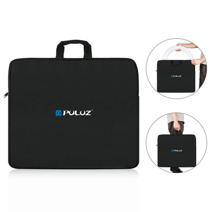 PULUZ 46cm Ring LED Lights Portable Zipper Storage Bag Carry Handbags, Size: 48cm x 55cm (Black)-garmade.com