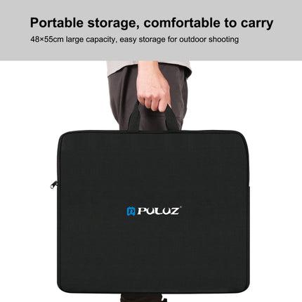 PULUZ 46cm Ring LED Lights Portable Zipper Storage Bag Carry Handbags, Size: 48cm x 55cm (Black)-garmade.com