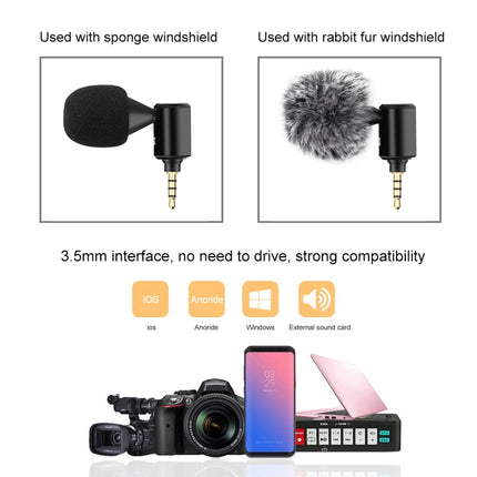 PULUZ 3.5mm Jack Mobile Phone Single Directional Adjustable Microphone(Black)-garmade.com