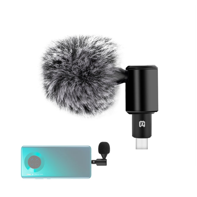 PULUZ USB-C / Type-C Jack Mobile Phone Omnidirectional Condenser Adjustable Microphone(Black)-garmade.com