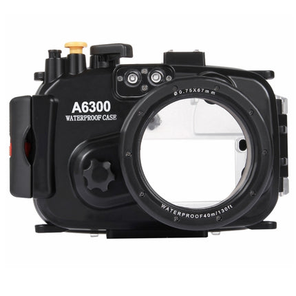 PULUZ 40m Underwater Depth Diving Case Waterproof Camera Housing for Sony A6300 (E PZ 16-50mm F3.5-5.6 OSS)(Black)-garmade.com