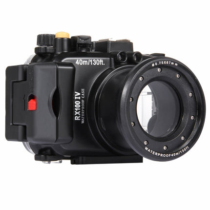 PULUZ 40m Underwater Depth Diving Case Waterproof Camera Housing for Sony RX100 IV(Black)-garmade.com