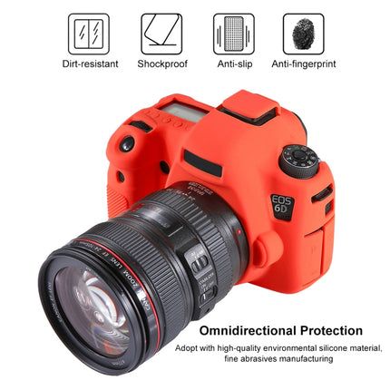 PULUZ Soft Silicone Protective Case for Canon EOS 6D(Red)-garmade.com