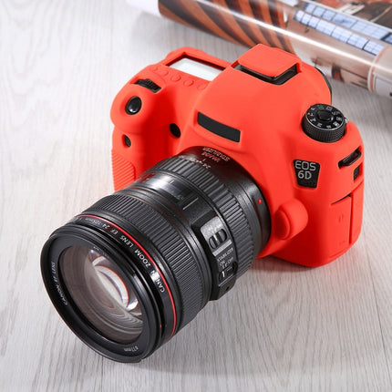 PULUZ Soft Silicone Protective Case for Canon EOS 6D(Red)-garmade.com