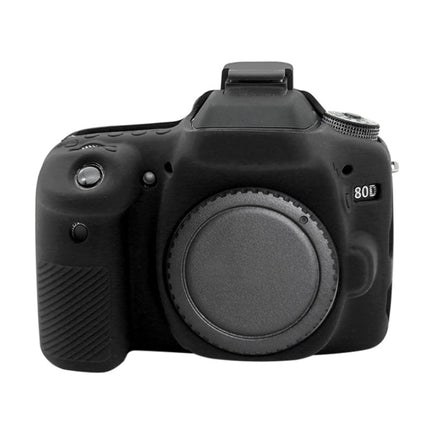 PULUZ Soft Silicone Protective Case for Canon EOS 80D(Black)-garmade.com