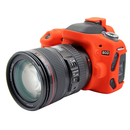PULUZ Soft Silicone Protective Case for Canon EOS 80D(Red)-garmade.com