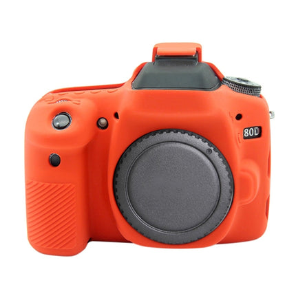PULUZ Soft Silicone Protective Case for Canon EOS 80D(Red)-garmade.com