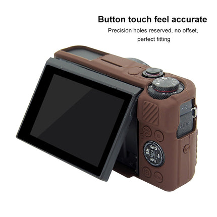 PULUZ Soft Silicone Protective Case for Canon EOS G7 X Mark II(Coffee)-garmade.com